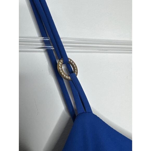 1970s Alfred Shaheen Blue Paisley Jumpsuit Set w Fringe Shawl medium - Picture 9 of 14